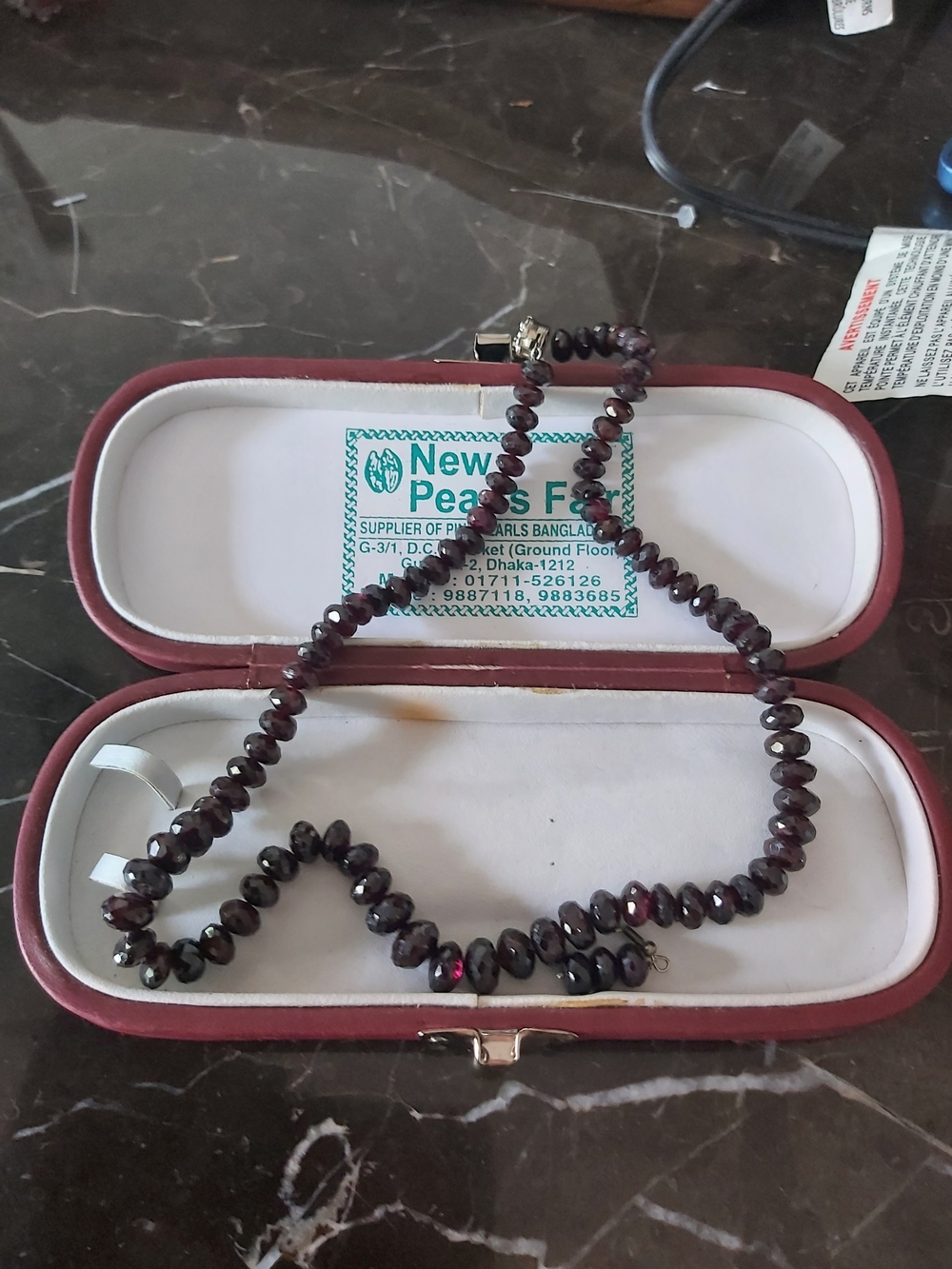Dark Red Garnet Bead Necklace - Women Jewelry
